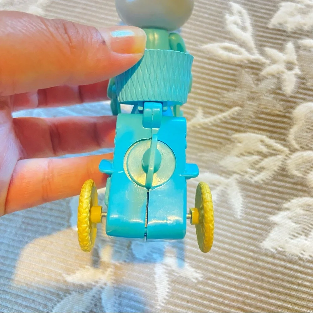 Vintage Easter Bunny Wind Up Toy Plastic Tricycle Rabbit